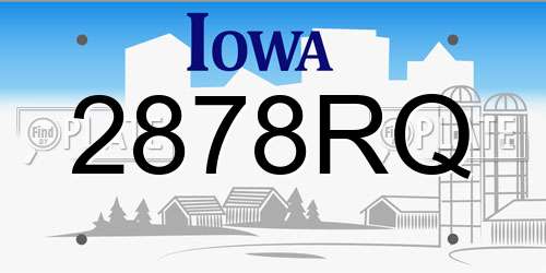 2878RQ Iowa License Plate