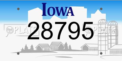 28795 Iowa License Plate