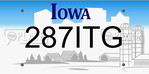 287ITG Iowa License Plate