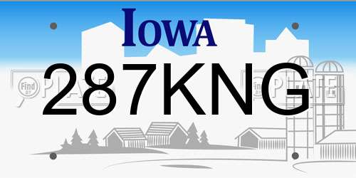 287KNG Iowa License Plate