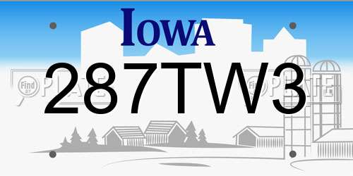 287TW3 Iowa License Plate