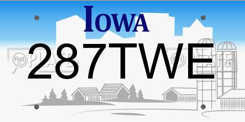 287TWE Iowa License Plate