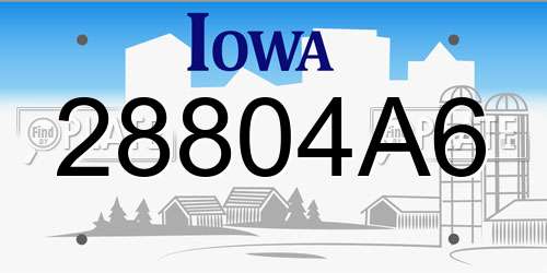 28804A6 Iowa License Plate