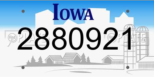 2880921 Iowa License Plate