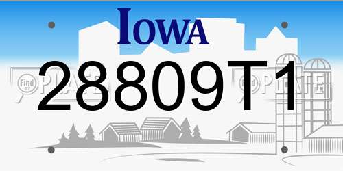 28809T1 Iowa License Plate