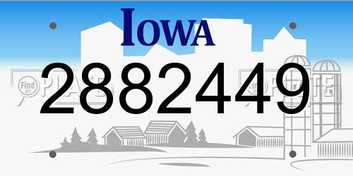 2882449 Iowa License Plate