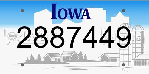 2887449 Iowa License Plate