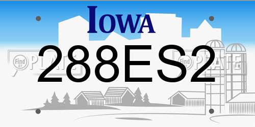 288ES2 Iowa License Plate