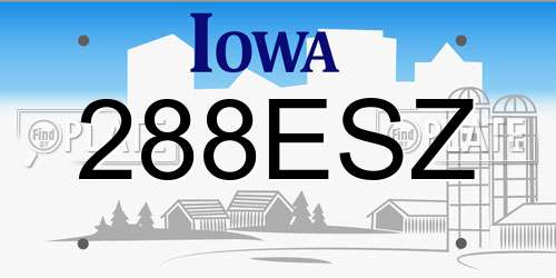 288ESZ Iowa License Plate