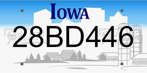 28BD446 Iowa License Plate