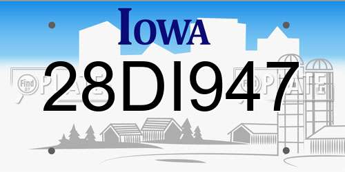 28DI947 Iowa License Plate