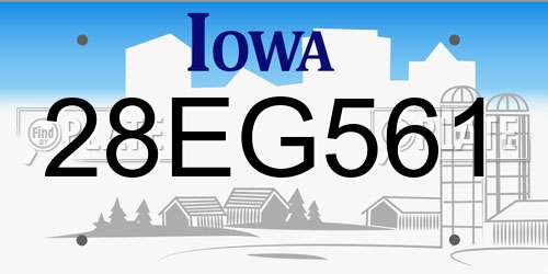 28EG561 Iowa License Plate