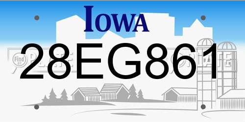 28EG861 Iowa License Plate