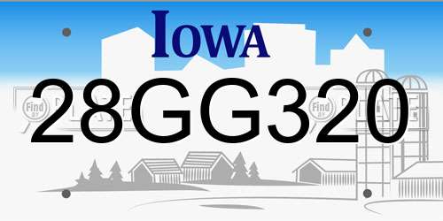 28GG320 Iowa License Plate