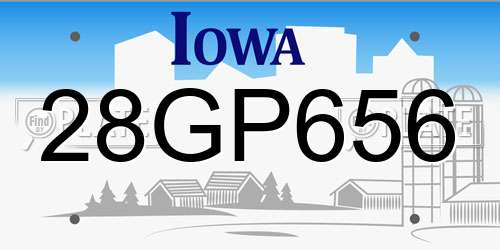 28GP656 Iowa License Plate