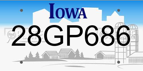 28GP686 Iowa License Plate