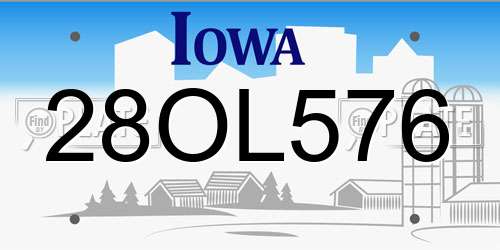 28OL576 Iowa License Plate