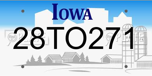 28TO271 Iowa License Plate