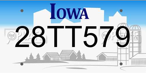 28TT579 Iowa License Plate
