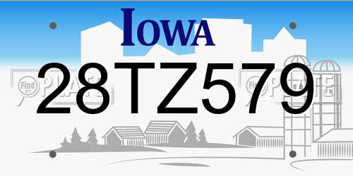 28TZ579 Iowa License Plate