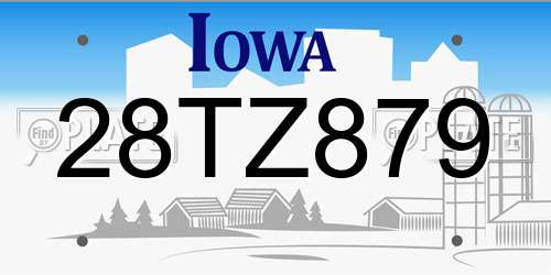 28TZ879 Iowa License Plate