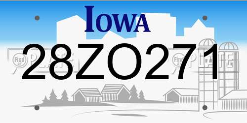 28ZO271 Iowa License Plate
