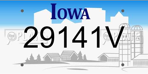 29141V Iowa License Plate