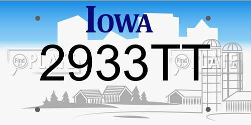 2933TT Iowa License Plate