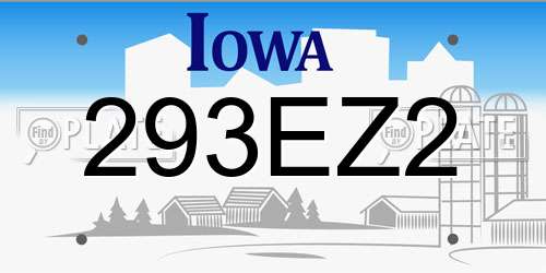 293EZ2 Iowa License Plate