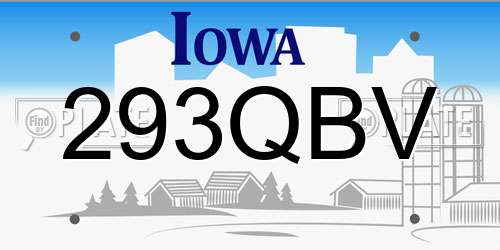 293QBV Iowa License Plate