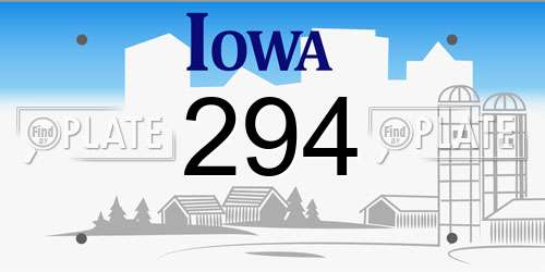 294 Iowa License Plate