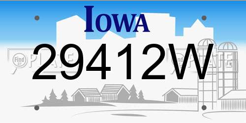 29412W Iowa License Plate