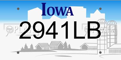 2941LB Iowa License Plate