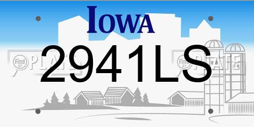 2941LS Iowa License Plate