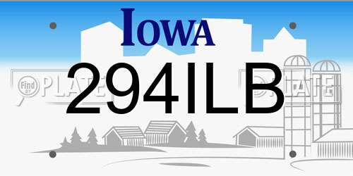 294ILB Iowa License Plate