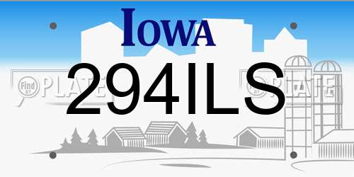 294ILS Iowa License Plate
