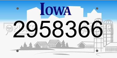 2958366 Iowa License Plate