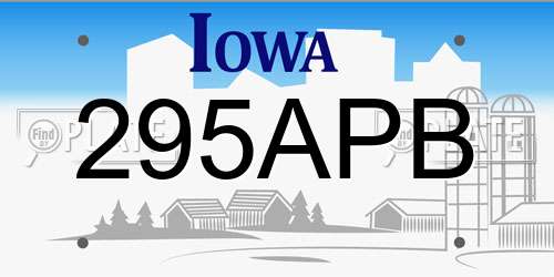 295APB Iowa License Plate