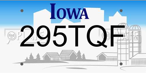 295TQF Iowa License Plate
