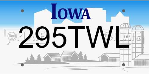295TWL Iowa License Plate