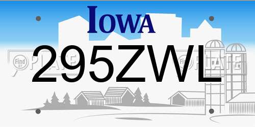 295ZWL Iowa License Plate