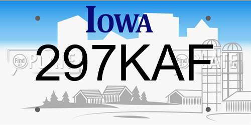 297KAF Iowa License Plate