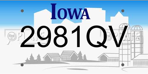 2981QV Iowa License Plate