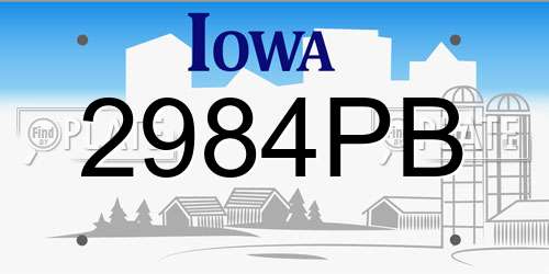 2984PB Iowa License Plate