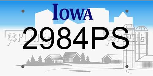 2984PS Iowa License Plate