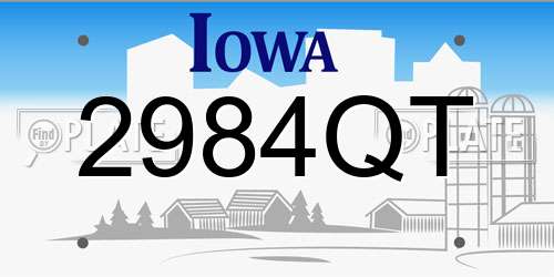 2984QT Iowa License Plate