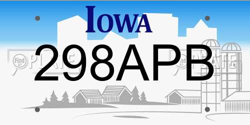 298APB Iowa License Plate
