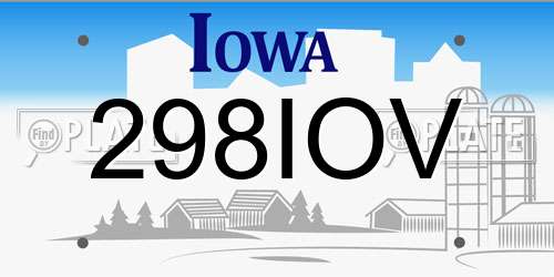 298IOV Iowa License Plate