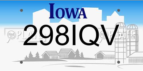 298IQV Iowa License Plate