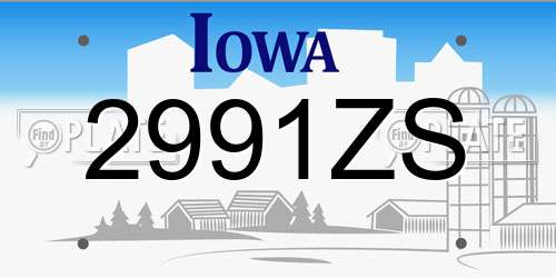 2991ZS Iowa License Plate